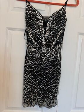 Windsor Rhinestones Black Mini Dress